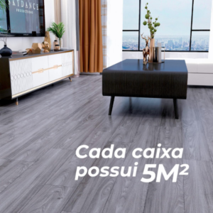 Piso Vinílico Auto Adesivo Régua Madeira Manta Caixa 5m² Cinza Escuro - Brinovar
